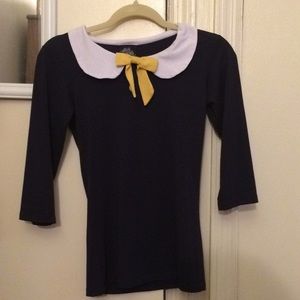 RockSteady Navy Peter Pan Collar Top
